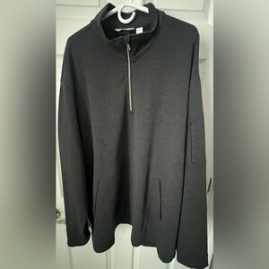 Lands' End Men's Charcoal Zip-Up Sweater